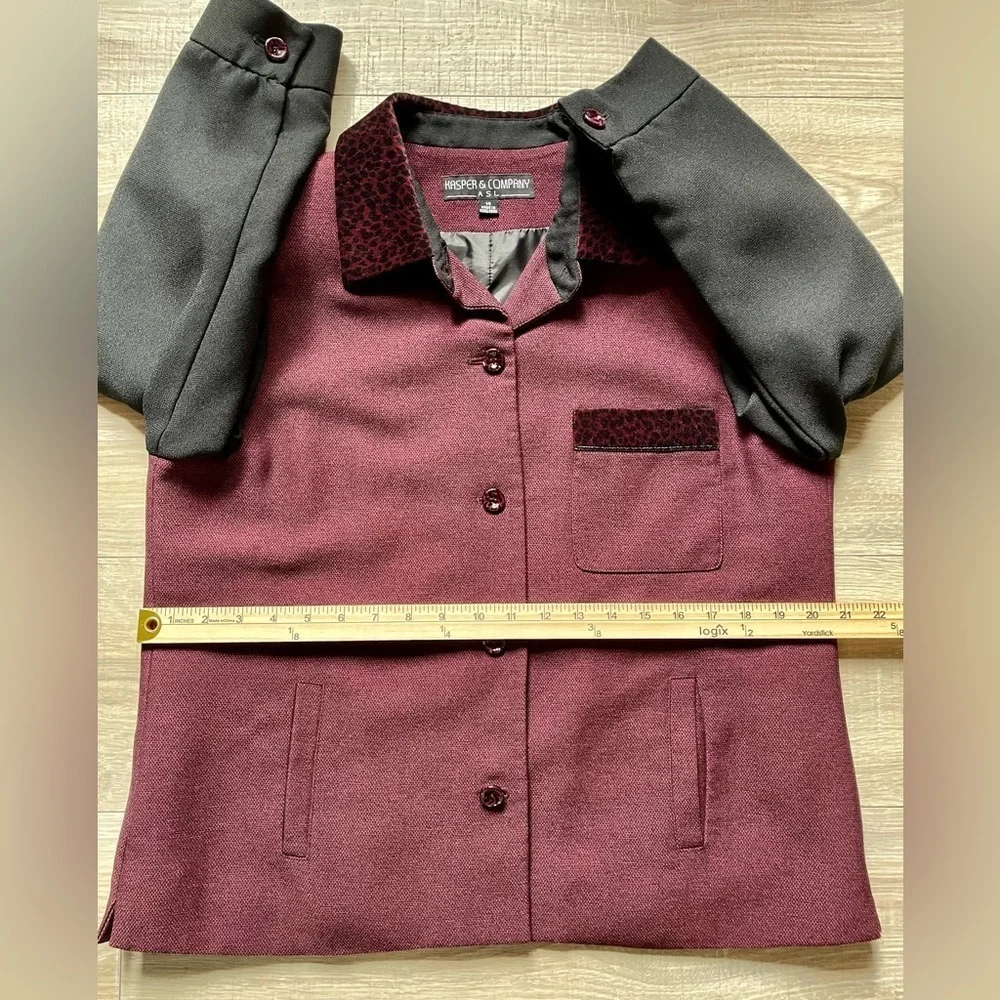 Kasper & Company ASL Burgundy & Black Skirt Suit | Women’s 14